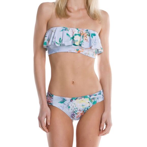 Becca Femme Floral-Print Ruffled Bikini Medium - Picture 1 of 4